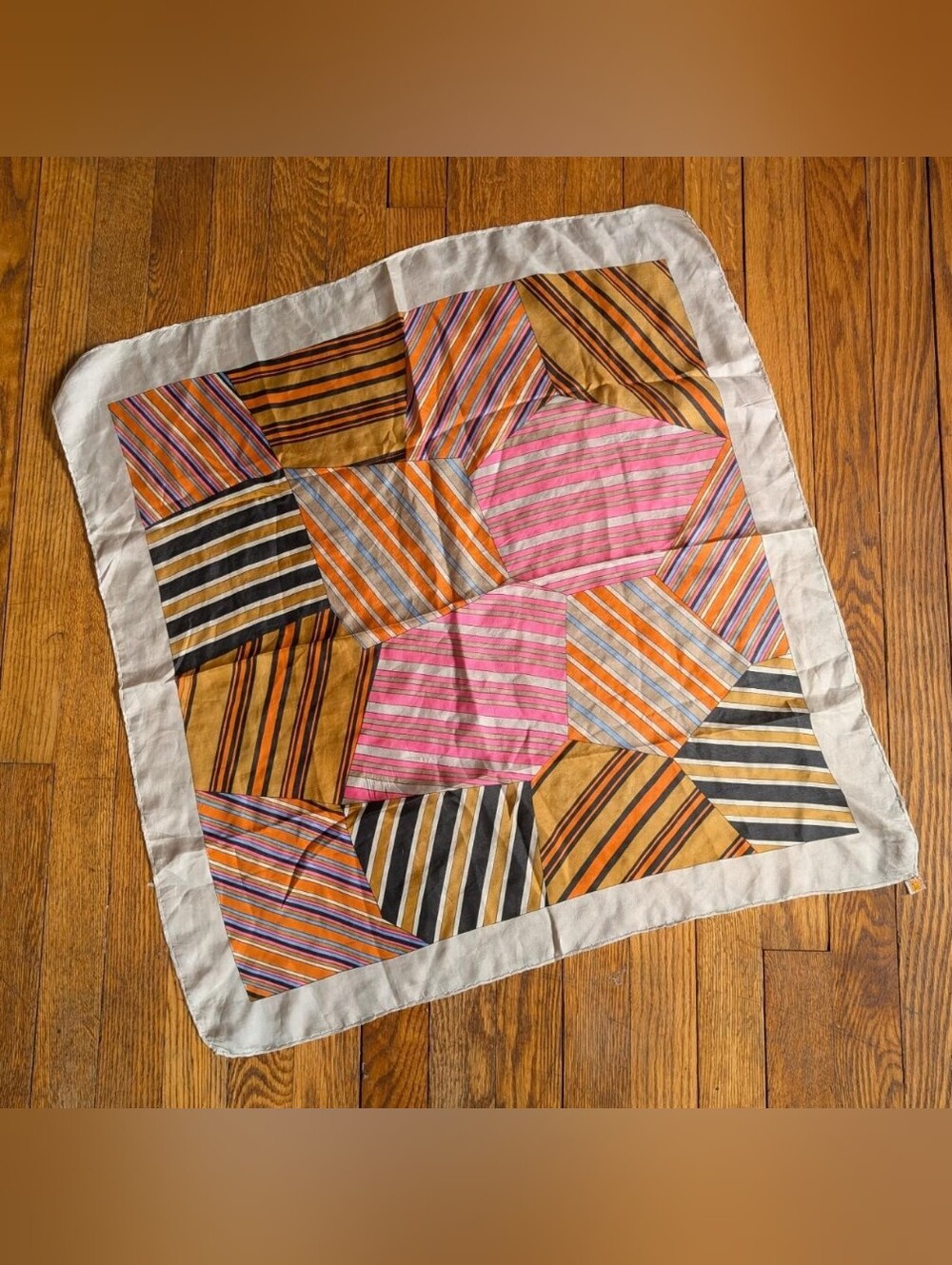 Vintage 60's Silk Abstract Geometric Silk Scarf